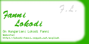 fanni lokodi business card